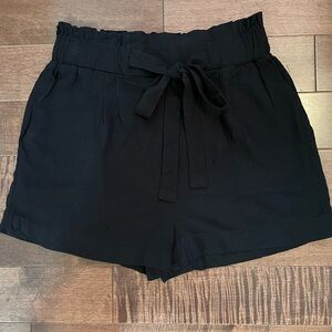 Ambiance black shorts with tie